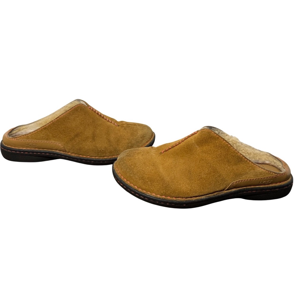 UGG Women's Size 8 Brown Suede Shearling Lined Clog Slippers